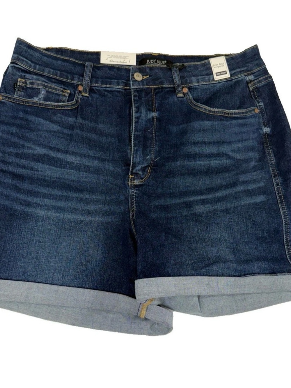 Judy Blue Shorts Womens 2XL dark blue Cuffed Hem tummy control high waist NWT